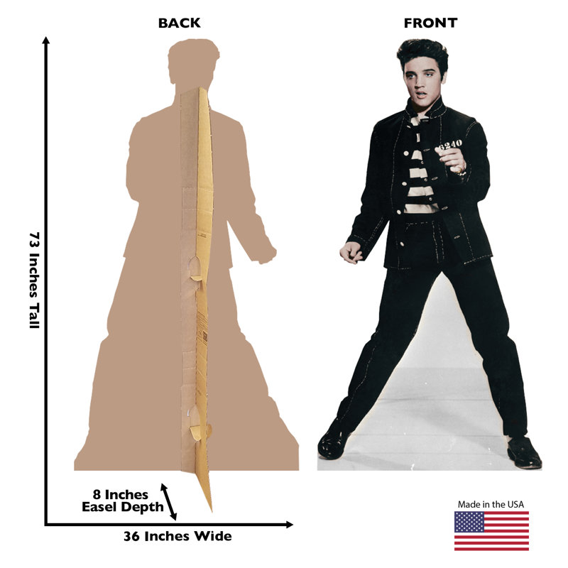 Découpe Carton Elvis Presley "Jailhouse Rock" 179 Cm - Neuf Pour Décor De Fête Ou événement